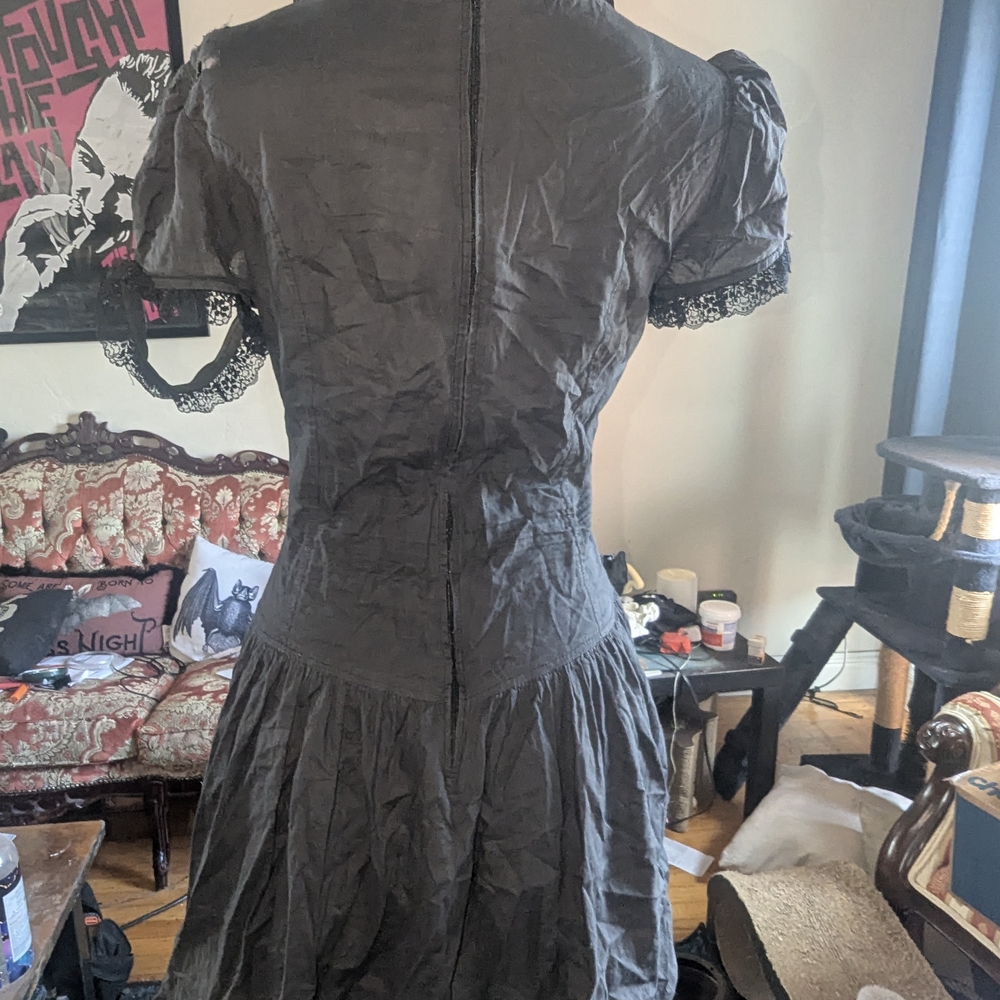 Lip Service Black Y2K Rosary's Garden Mini Dress Vintage Goth RARE - Picture 4 of 10